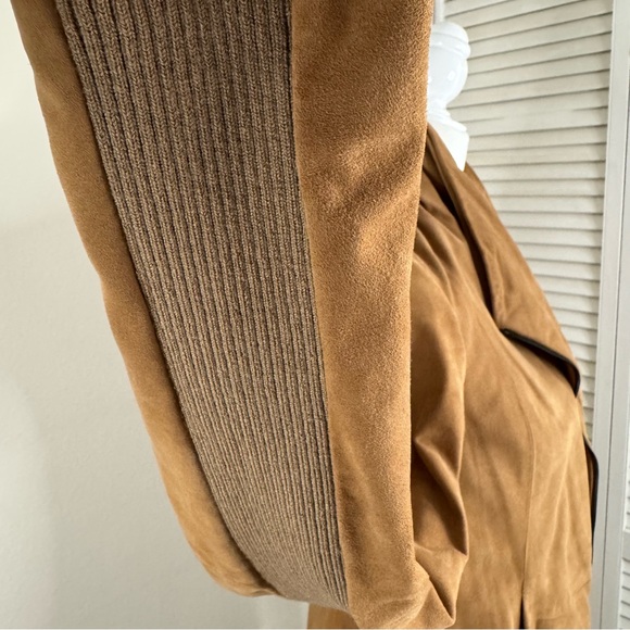 Vince Suede Scuba Jacket Leather Jacket Cognac Medium M - Picture 9 of 11